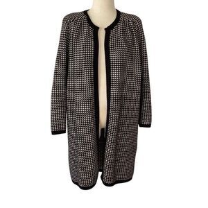 Vintage Valentino Houndstooth Sweater Coat Made In Italy Women’s 10/44 Black Whi
